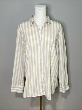 J. Crew Cotton Striped Button Down Shirt Size XXL